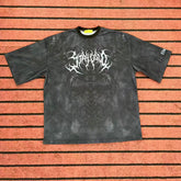 Street T Shirts Washed Old Oversize Hip Hop Skateboard Anime Print Short Sleeve